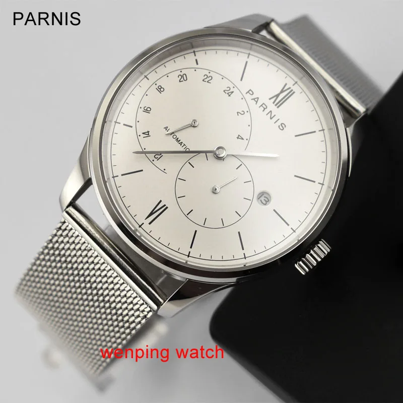 

2017 41.5mm New Arrival Sapphire Glass Parnis Men's Mechanical Steel miyota Automatic movement Watches Men Waterproof W2490