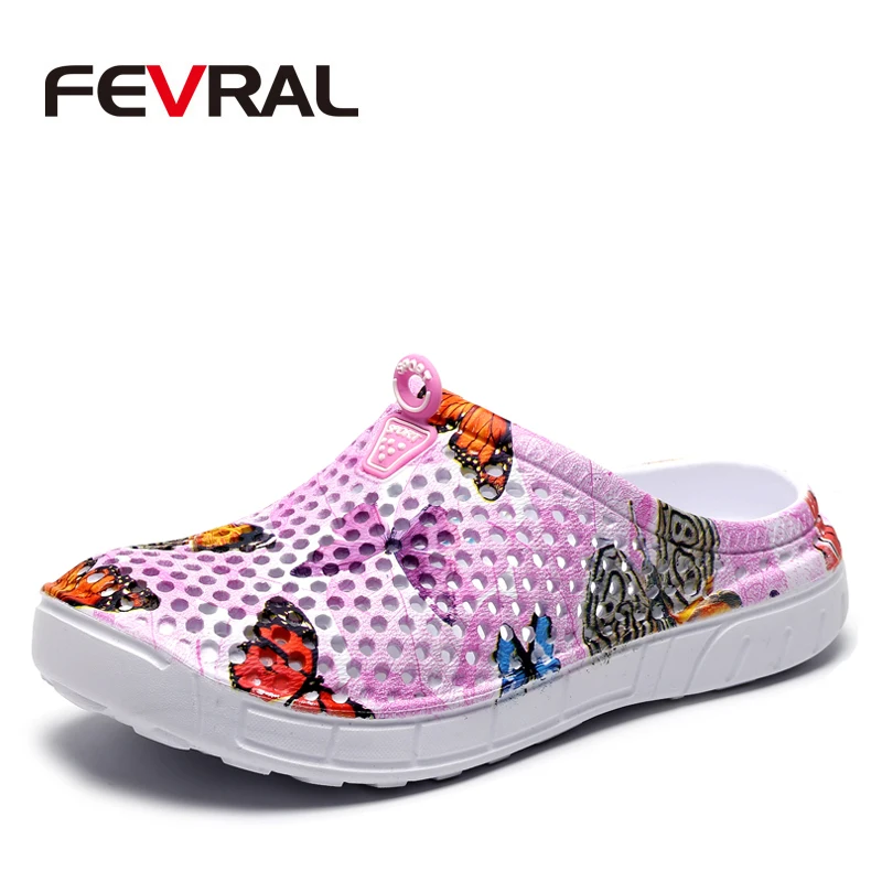 

FEVRAL Brand Fashion Woman Casual Breathable Beach Sandals Slippers Summer Slip on Flops Shoes Home Shoes for Woman