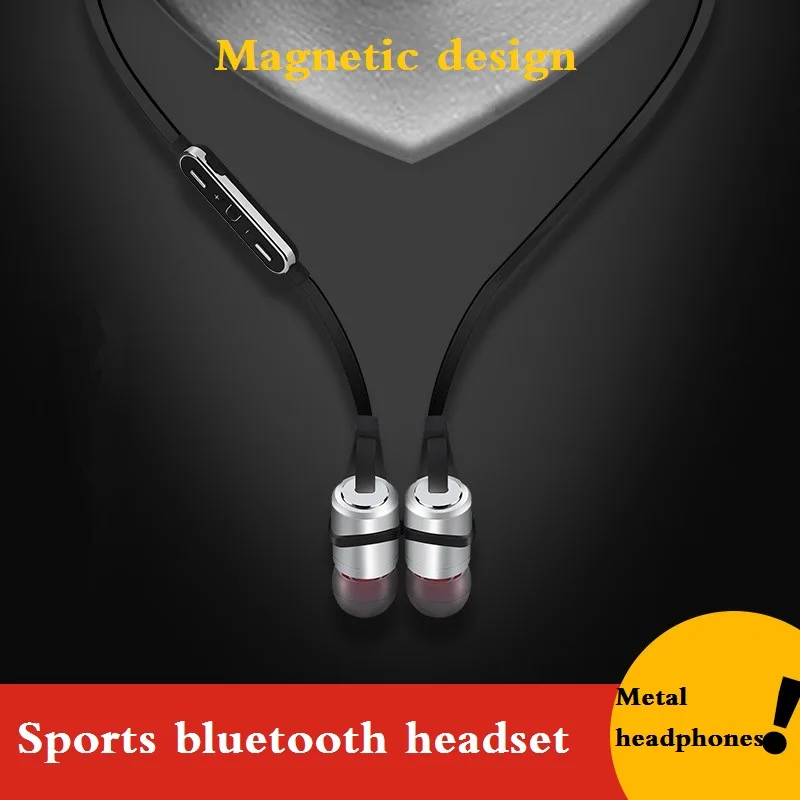 GDLYL Новые беспроводные Bluetooth наушники спортивные для бега Металлическая