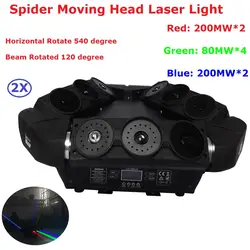 Eyourlife 2 Pack перемещение головы лазерного света RGB 3 цвета Треугольники паук Перемещение лазерной головки огни для ночных клубов Disco мобильных