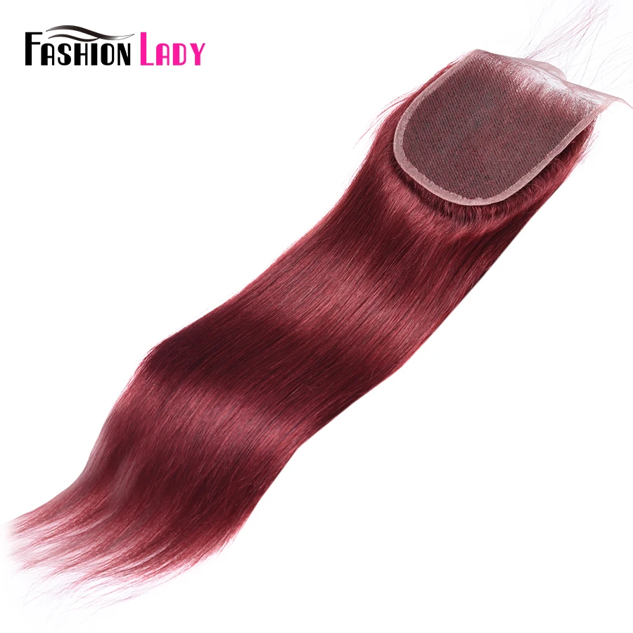 Модные женские перуанские прямые волосы бордового цвета 4*4 дюйма#33 человеческие волосы на шнуровке не Реми