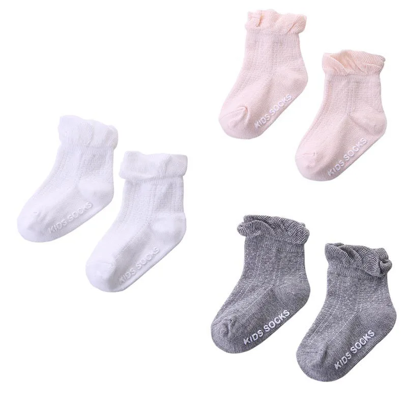 

Newborn Baby 0-4Y Socks Candy Color Sock 100% Cotton Baby Socks No-Slip Infant Cotton Lace Socks New