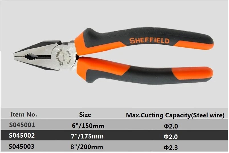 Шеффилд " 7" " Linesman плоскогубцы сверхмощный стальной проволоки режущие плоскогубцы резак ручной инструмент