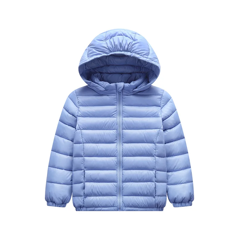 Куртки для девочек; Зимний пуховик для девочек и мальчиков; куртка-пуховик на 90% утином пуху; детская одежда; детская верхняя одежда; парка для маленьких мальчиков - Цвет: Небесно-голубой