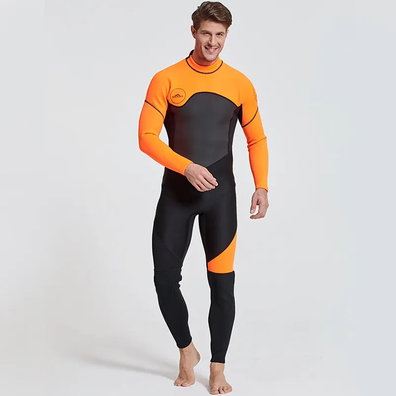 Новейший 3 мм неопреновый гидрокостюм для мужчин и женщин, купальник для мужчин, t для дайвинга, подводное плавание для сёрфинга подводной охоты, костюм для триатлона, гидрокостюмы - Цвет: Оранжевый