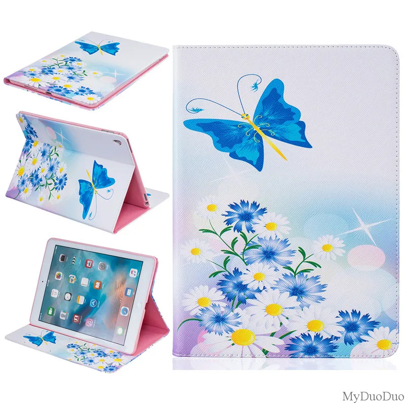 Cute Bear Case PU Leather For Ipad Pro 9.7 Case for Ipad Pro Mini Butterfly Flower Stand Tablet Cover 9.7 Inch Wallet Fip Cases (24)
