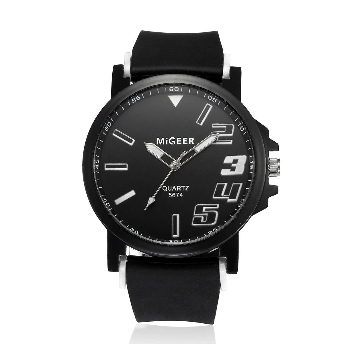 

MIGEER Men Fashion Silicone strap Sport Cool Quartz Hours Wrist Analog Watch relogio masculino erkek kol saati watch-men 2018