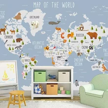 Beibehang обои мультфильм карта мира Детская комната украшения фон обои детская комната Гостиная Спальня 3d обои