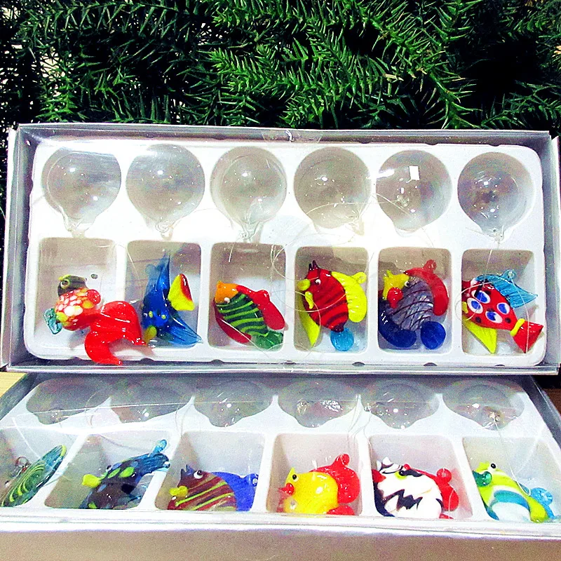 6pcs Custom Colorful cute handmade lampwork murano floating glass