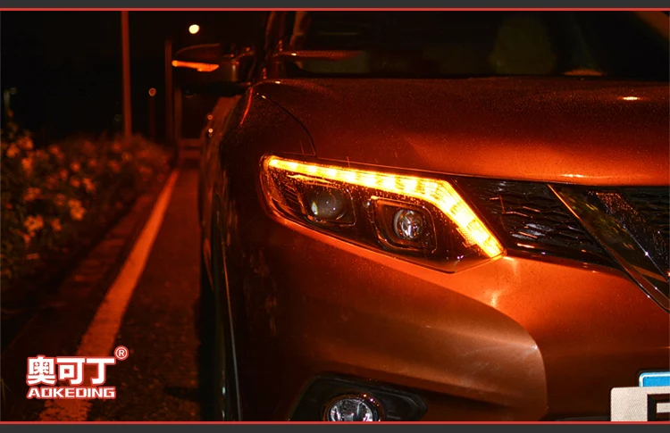 AKD автомобильные стильные фары для Nissan X-trail Rouge светодиодный фонарь- DRL Hid опция Головной фонарь Ангел глаз луч аксессуары