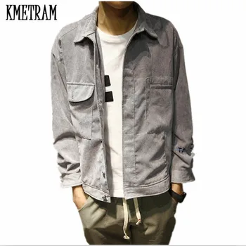 

KMETRAM 2020 New Fashion Male Spring Autumn Jacket Coat Retro Style Slim Fit Corduroy Jacket Men Casual jaqueta masculino HH266