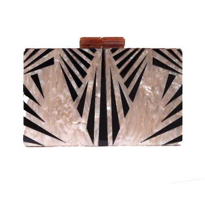 

Geometric Contrast Color Stitching Hand Small Square Bag European And American Style Street Beat Banquet Box Bag Shoulder Bag