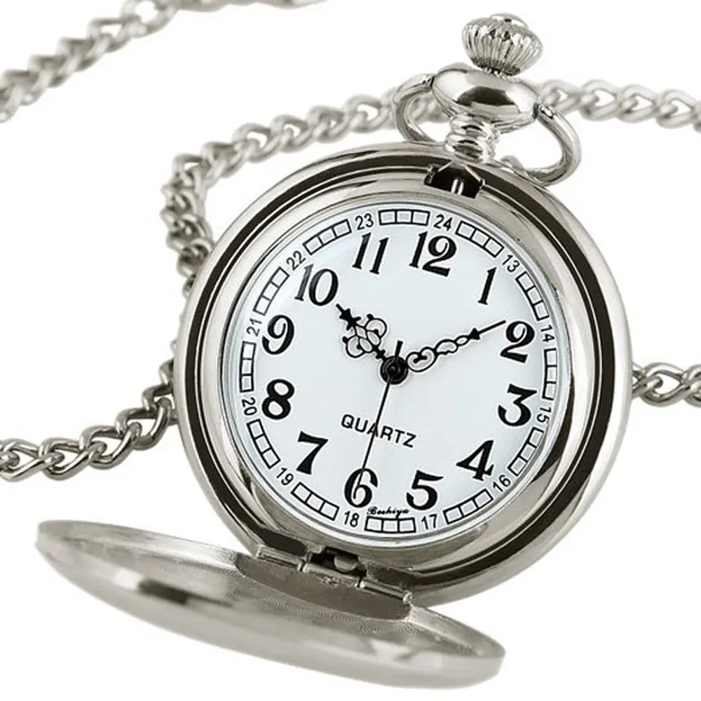 Горячая Распродажа стильные модные новые оригинальные часы с подвеской классические гладкие очаровательные серебристые женские и мужские карманные часы с арабскими цифрами