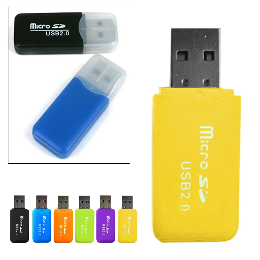 Высокое качество Mini USB 2,0 кардридер для Micro SD карты TF карта адаптер Plug and Play красочный выбор для планшетных ПК