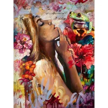 Сделай сам, полный квадрат, алмазная вышивка, лягушка красоты девушки фото на заказ, алмазная живопись, вышивка крестиком, 3D, Алмазная мозаика, декор JS1526