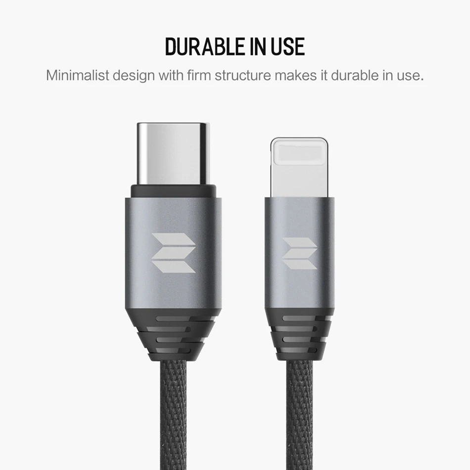 ROCK type c для освещения iPhone кабель металлический 1 м для Lightning USB C кабель для передачи данных для iOS 8 9 10 11 нейлоновый плетеный шнур для зарядки