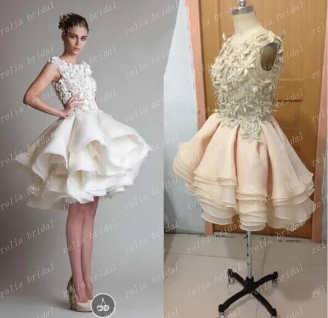 Rami Kadi White Crop Top Prom Dress Short Ball Gown Ruffles Scoop Rami Kadi White Crop Top Prom Dress Short Ball Gown Ruffles Scoop Organza Evening Dresses Vestidos