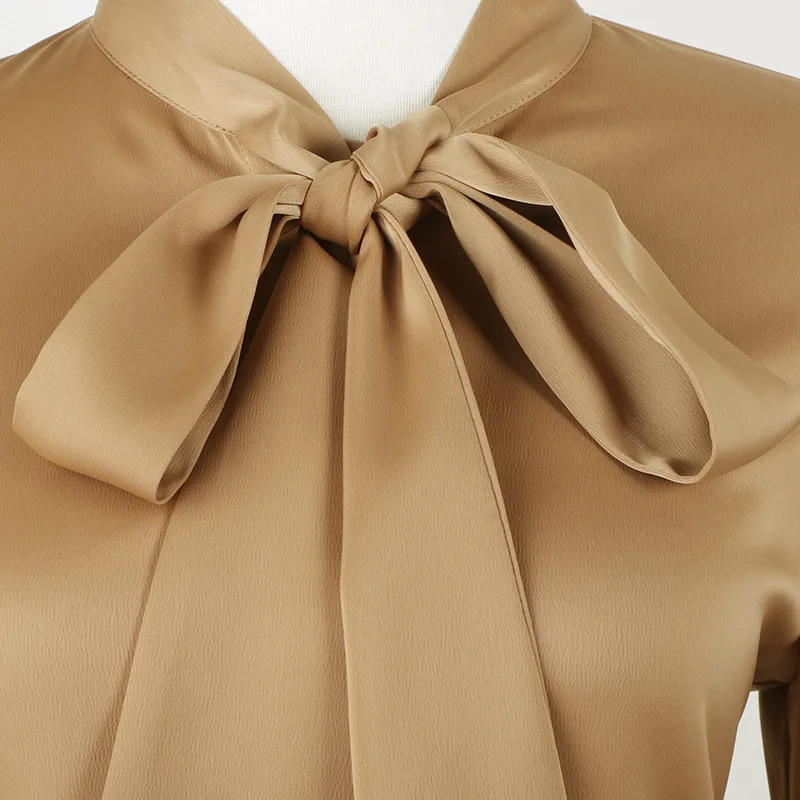 Chiffon Blouse 2019 Fashion Long Sleeve Women Blouses And Tops Bow Collar Office Shirt Casual Solid Color Blusas Chemise Femme