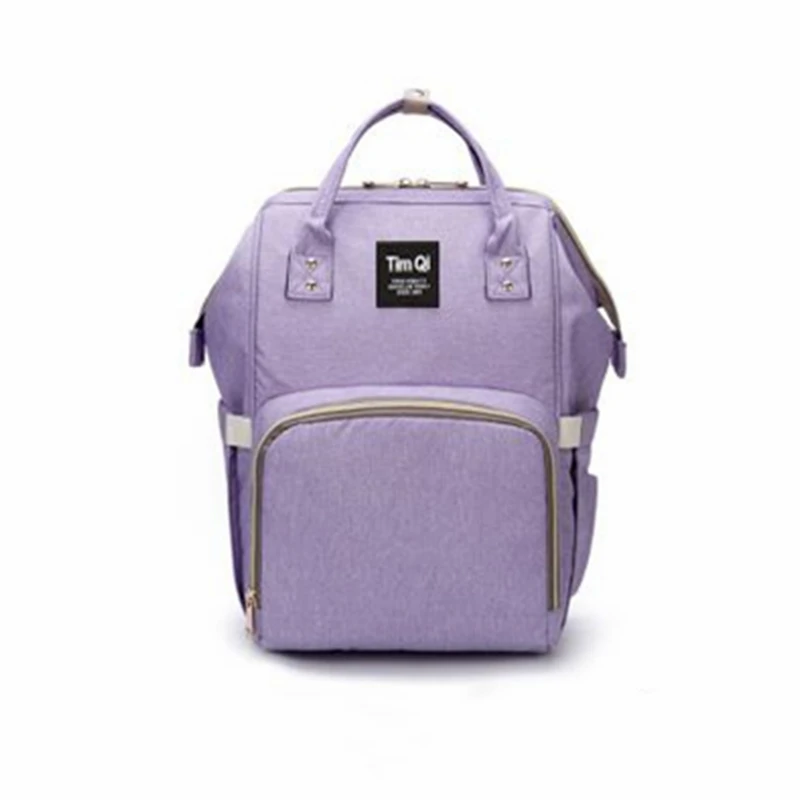 Брендовая дизайнерская большая емкость пеленка сумка Мумия Материнство подгузник сумка для ухода за ребенком путешествия рюкзак коляска подвесная сумка - Цвет: purple