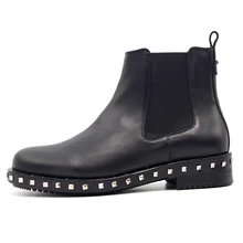 Модные сапоги с застежкой на толстом каблуке без шнуровки на человека один ботинок осень-зима