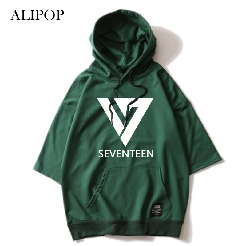Толстовка ALIPOP с капюшоном и надписью SEVENTEEN свободные толстовки одежда пуловер
