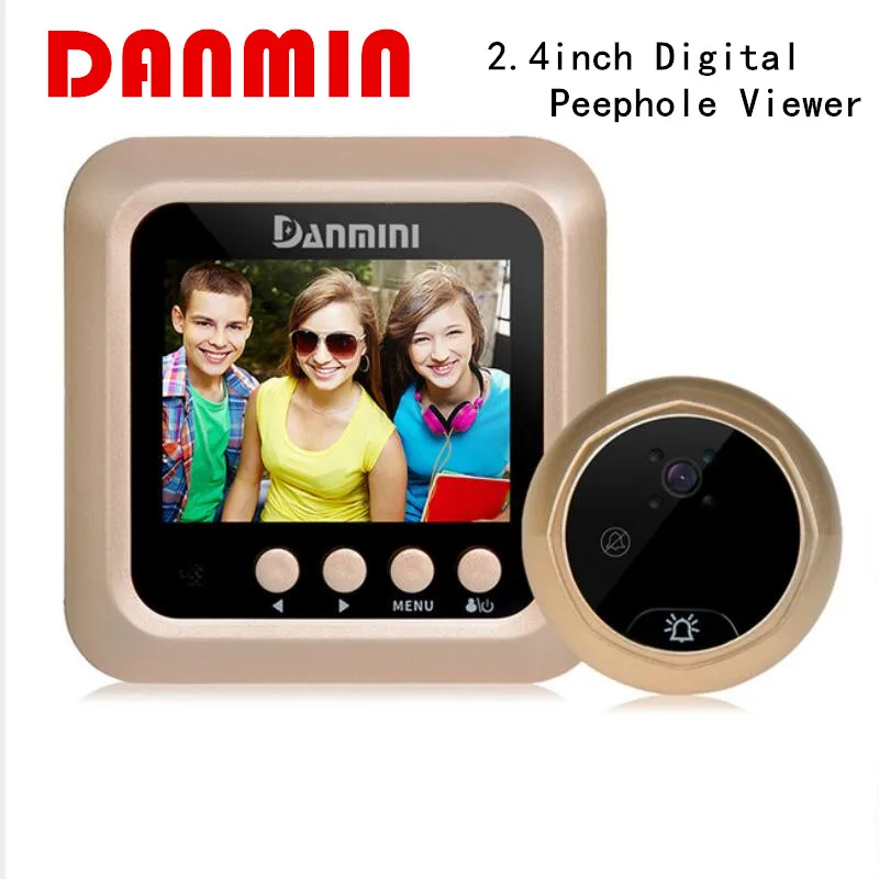 

DANMINI 2.4 Inch Door Camera PIR 2.0MP Night Vision Viewer Digital TFT LCD Peephole Door Eye Video Recording