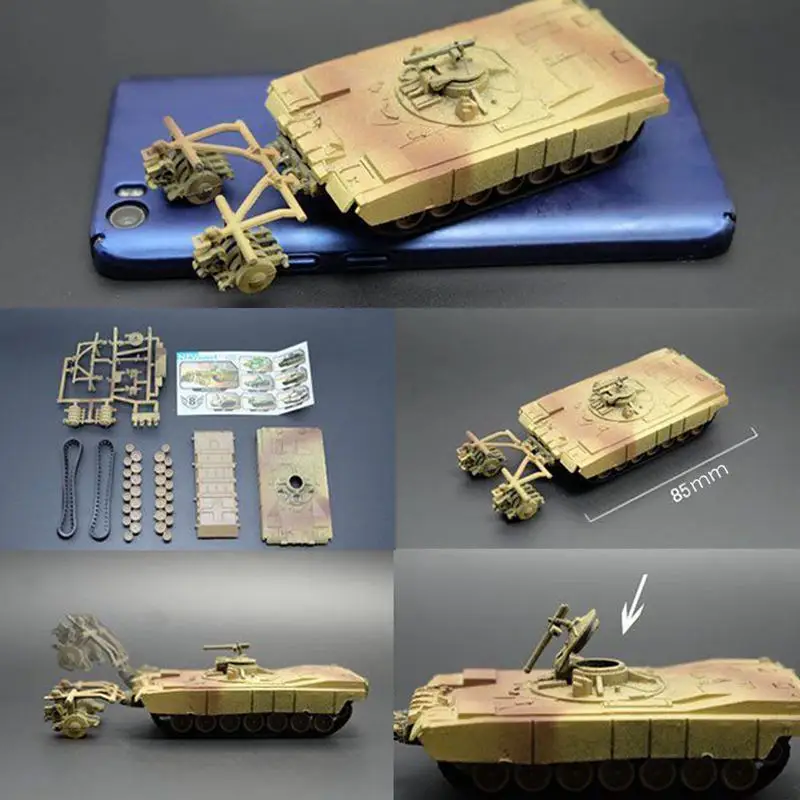 4D Assembling Simulation Tank Model Building Blocks 8 Models 1:72 Tank Puzzle Children'S Toys Assembling Tank Diy Building Blo