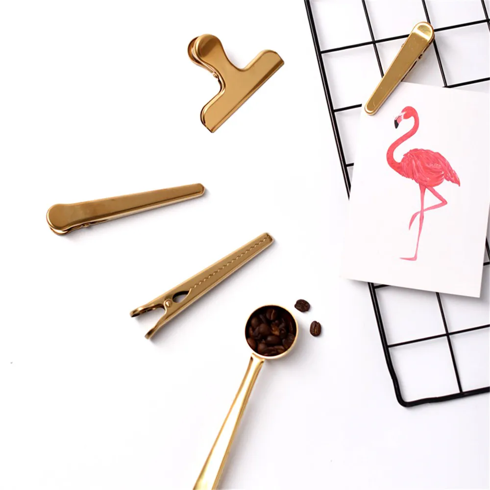 Chic Coffee Scoop Sealed Clips Gadgets Stainless Steel Multifunction Tea Milk Powder Book Paper Measuring Spoon Kitchen 1PCS