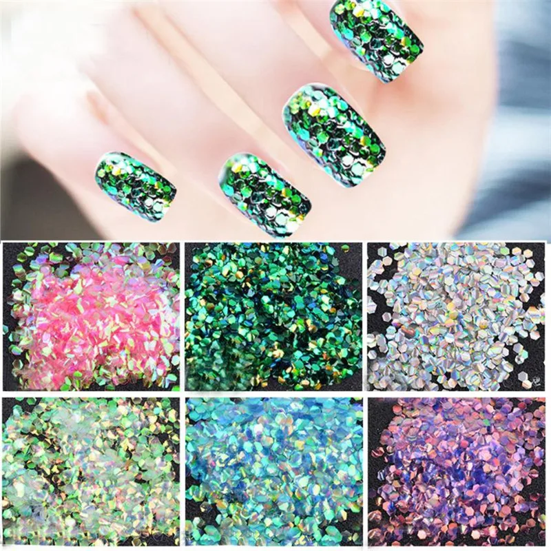

Mermaid Fish scales Sequins New Nail Glitter Powder Shinning Nail Mirror Powder Makeup Art DIY Chrome
