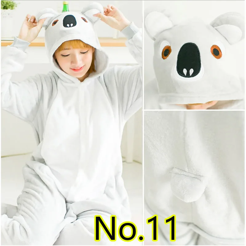 Женская домашняя Пижама kigurumi Koala теплая Фланелевая пижама с милым животным