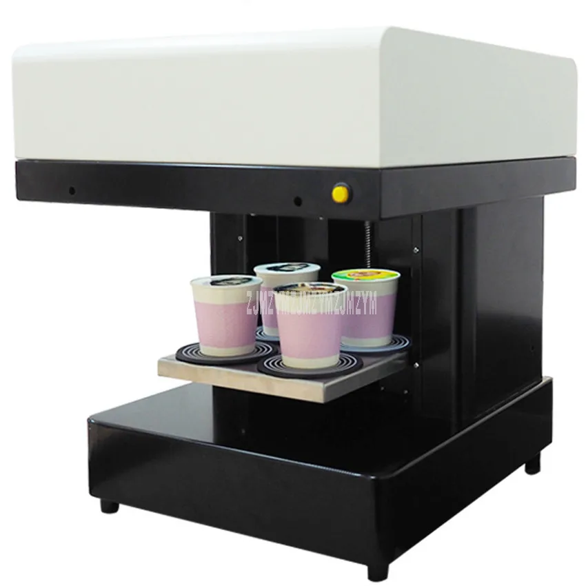 Художественный принтер для кофейных напитков, быстрая скорость, 4 чашки, Селфи, принтер для кофе, молока, чая, йогурта, торта, Электрическая печатная машина 220 В/110 в 46 Вт