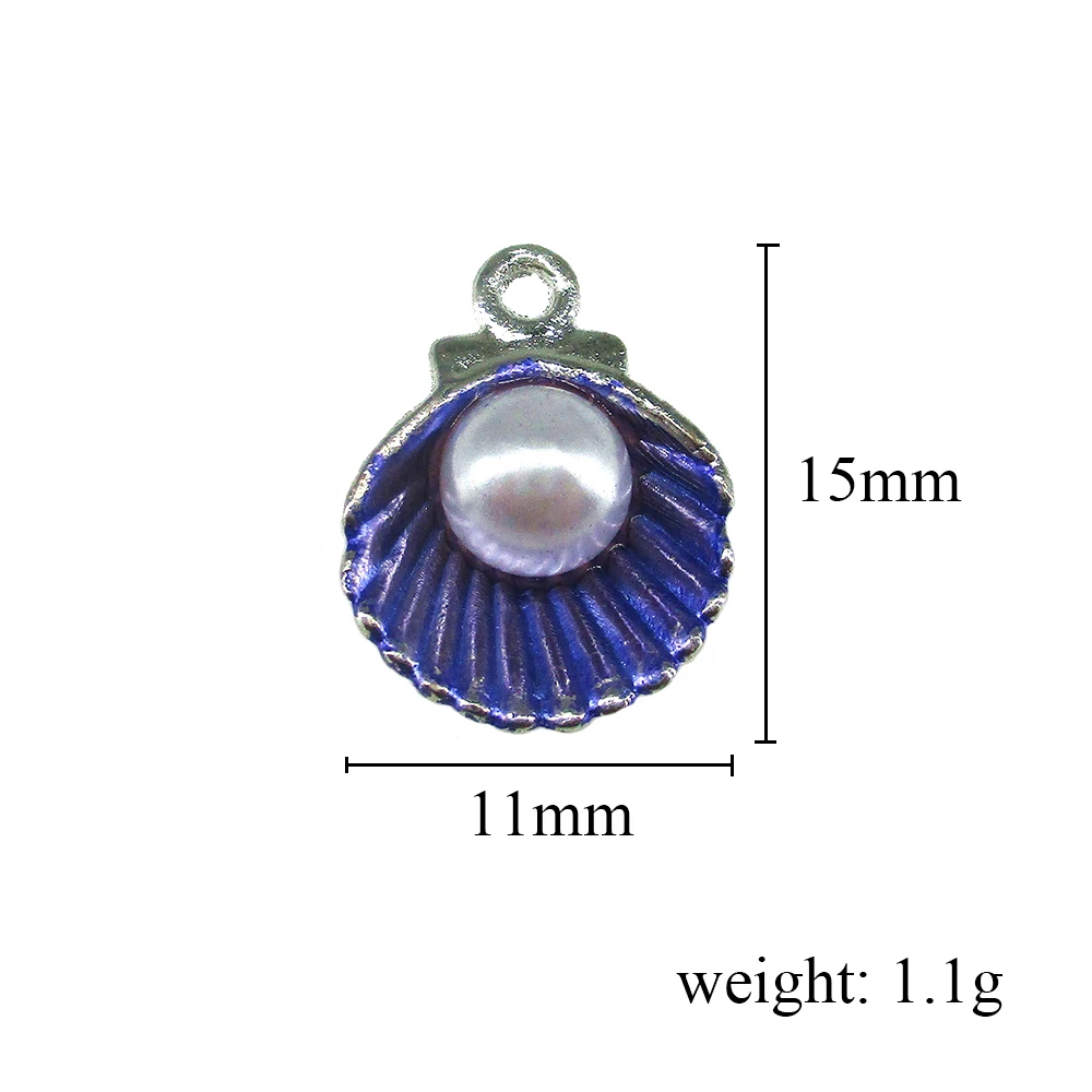 Эмалированные Подвески в виде ракушки из сплава с жемчужными бусинами для ожерелья и браслетов, изготовление ювелирных изделий своими руками