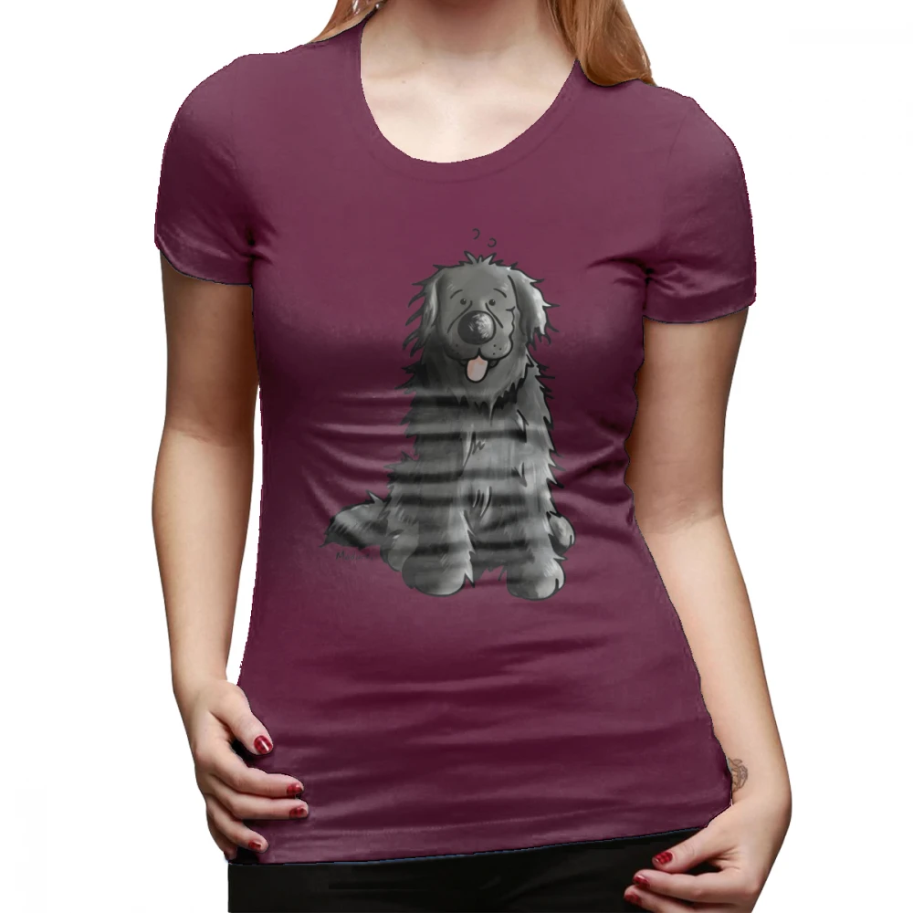 Newfoundland Dog футболка Черная Newfoundland Dog мультяшная футболка с коротким рукавом 100 хлопчатобумажная женская футболка с круглым вырезом Женская футболка - Цвет: Коричневый