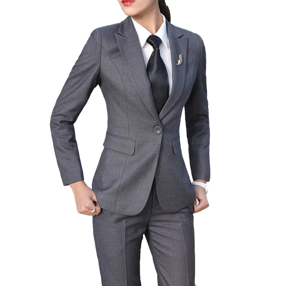 New Autumn Women Formal Pants Suit Set Slim One Button Business Women's Suits Pants And Blazer Set Notched Two Piece Sets 2018 New Autumn Women Formal Pants Suit Set Slim One Button Business Women's Suits Pants And Blazer Set Notched Two Piece Sets 2018