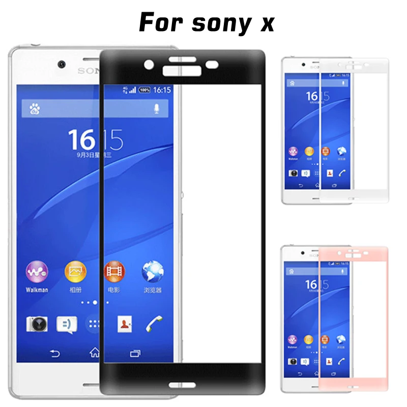 Защитное стекло 3D Xperia X закаленное для Sony 5 0 дюйма XperiaX Dual F5122 2.5D с полным