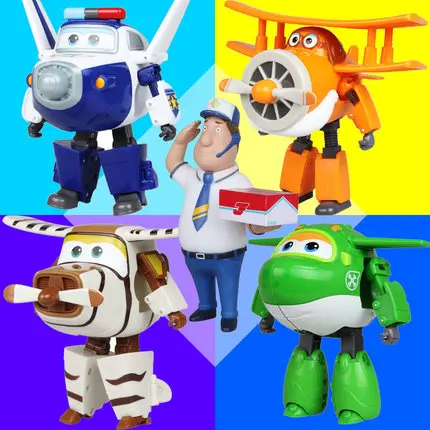 

5 styles Super Wing Jimbo ABS Super Wings Deformation Airplane Transformation Robot Action Figures toy for Christmas gifts