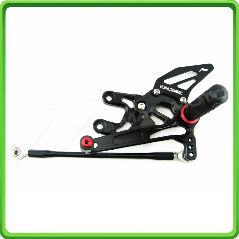CNC Adjustable Rearsets Rear set sets Foot Rest Pegs Pedal For KAWASAKI NINJA ZX10R ZX 10R ZX-10R 2004 - 2005 Black (12)