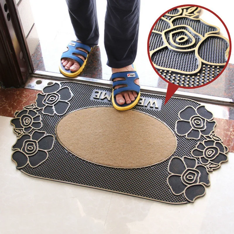 

Rubber Anti Slip Hallway Mat 45*75cm Tulips/Rose Carpet for Kitchen/Bathroom/Living Room Door Footpad Welcome Mat Easy to Clean