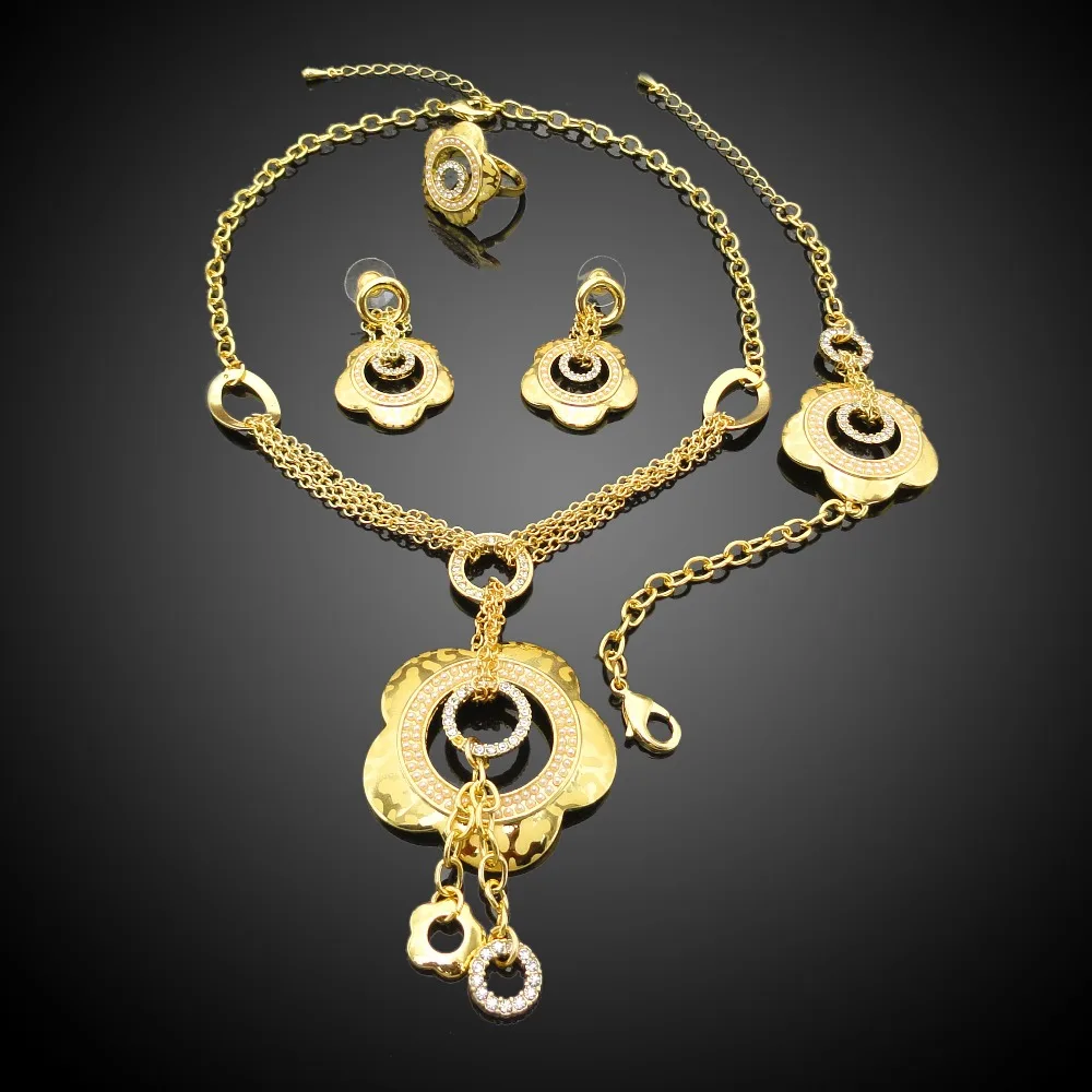 Buy New Arrival 4pcs/set big gold color plated 24K