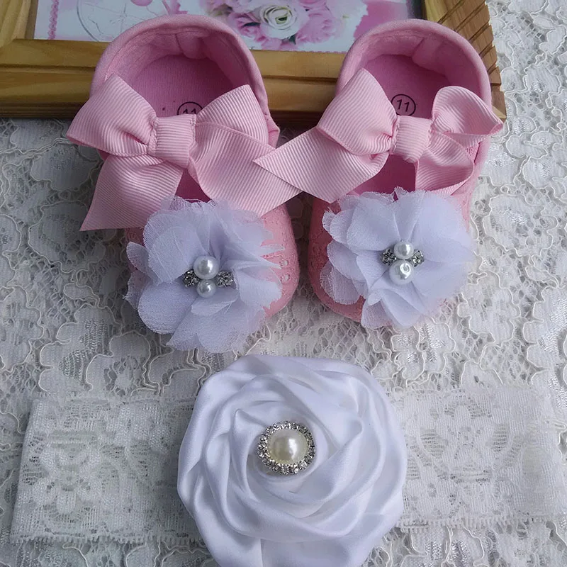 Ivory Flower Girl Shoe Toddler Headband,Infant Christening Ivory Flower Girl Shoe Toddler Headband,Infant Christening