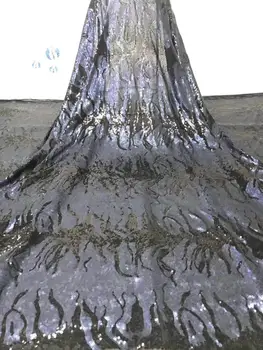 

2019 Latest Silver French Tulle Laces Fabric High Quality African Net Fabric French Sequins Laces For Wedding Party