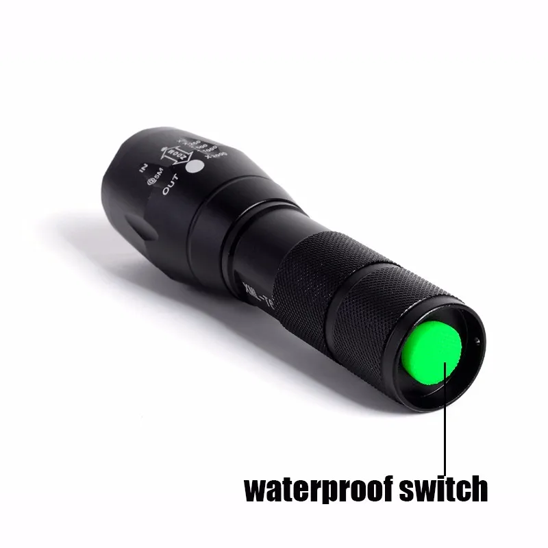 Мощный водонепроницаемый светодиодный фонарик лм, портативный светодиодный фонарь для кемпинга, фонарь для самообороны, тактический фонарь