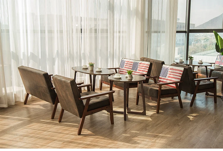Луи Мода чайный магазин стол и стулья сочетание Простой Досуг двойной стенд офис диван Кафе сладкий набор
