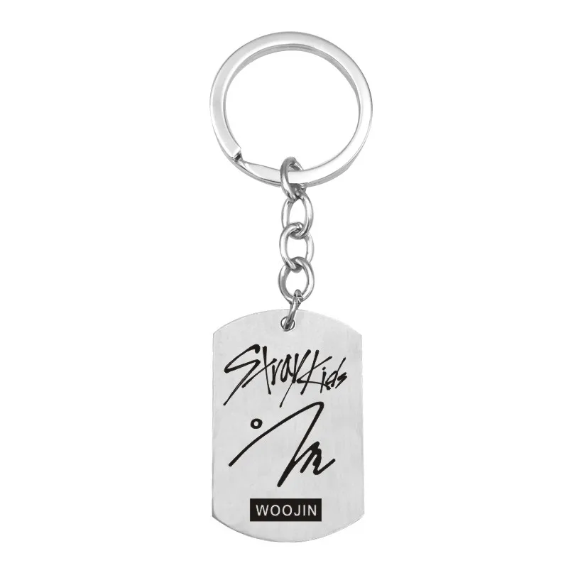 

2019 New Stray Kids Member Name Keychain Silver Chain Stainless Steel Jewelry Accessories For Men Women Drop Shipping