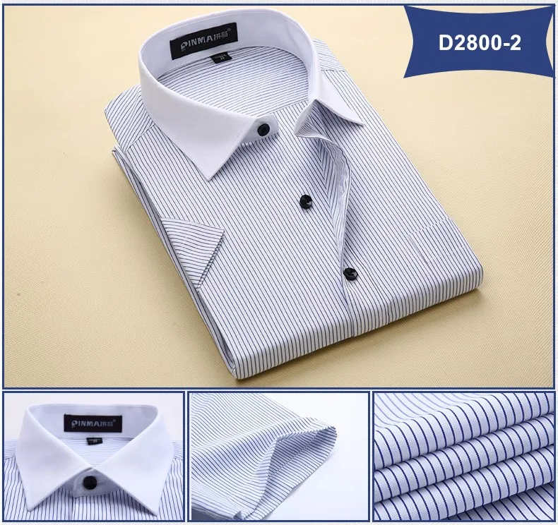 Брендовые мужские рубашки в полоску, Повседневная Деловая официальная рубашка высокого качества с коротким рукавом для мужчин размера плюс 5XL-8XL