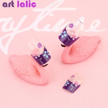 Billige 1Pc Flamingo Vogel Nail Art Halter Praxis Ausbildung Display-ständer Acryl Halter Legierung Falsche Nagel Spitze Salon DIY Maniküre Werkzeuge