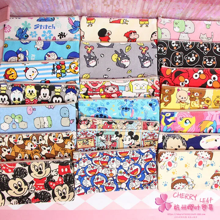 IVYYE Totoro إلمو Rilakkuma أنيمي التجميل أكياس قماش سستة المدرسة مقلمة تخزين القلم حقيبة متعددة الوظائف الحقيبة جديد