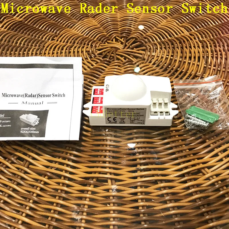New Microwave Smart Motion Sensor Light Radar Switch Ceiling Recessed Wall Garage Control 220~240V AC 50HZ 360 Degree 500W CM093 (2)