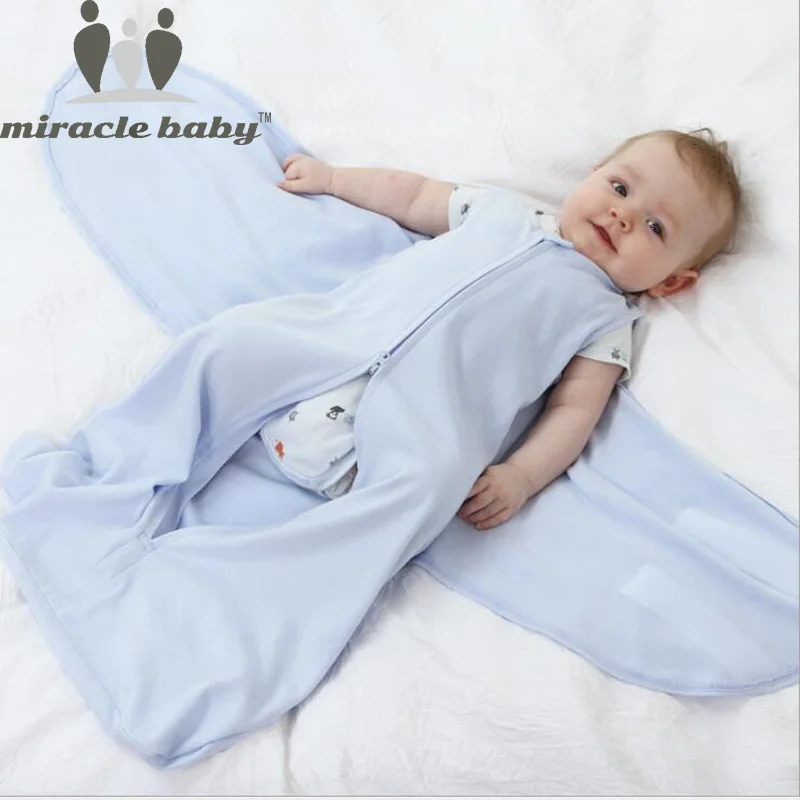 

Miracle Baby 66cm 100% Cotton Baby Sleeping Bag Infant Sleepsacks Newborn Swaddle Wrap Baby Anti Tipi Quilt 0-6 Months