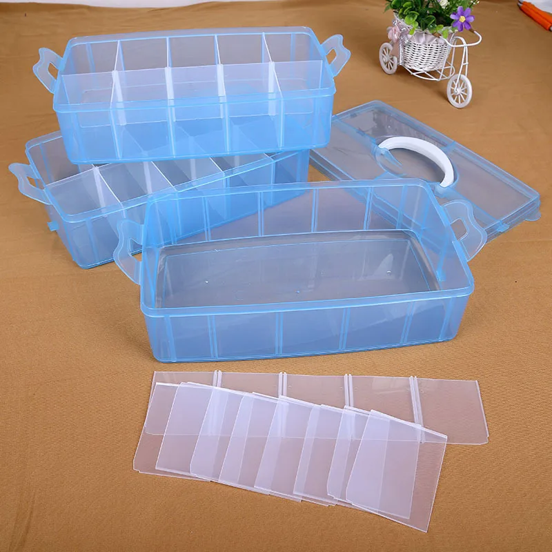 

3 Layers Nail Desktop Storage Box Plastic Scissors Makeup Tools Jewelry Nail Polish Pen Brushes Boxes Container Manicure Tool